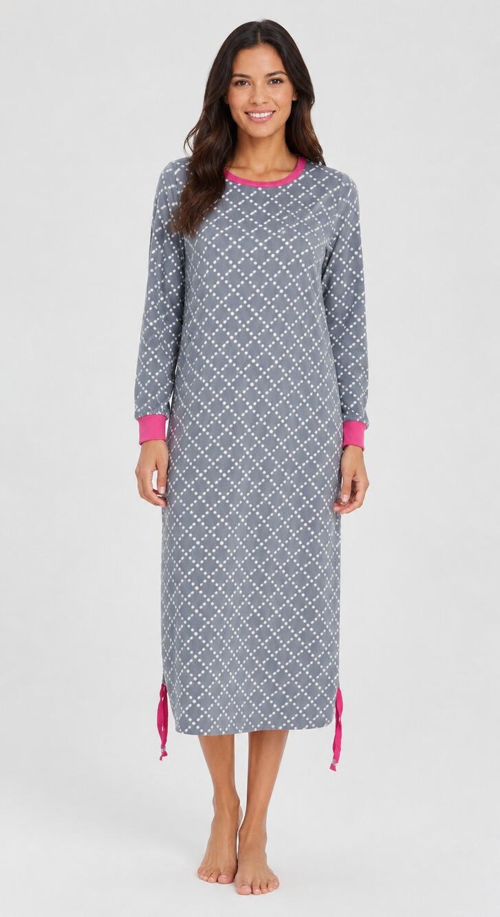 Comfort Code Cuddl Duds Long Sleeve Soft Pajama Nightgown Women Size XS Grey New